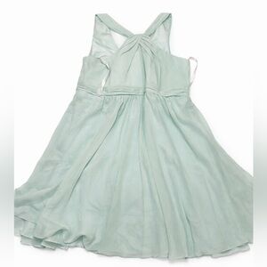 David’s Bridal Mint Chiffon Halter Bridesmaid Dress Size 18 NWT